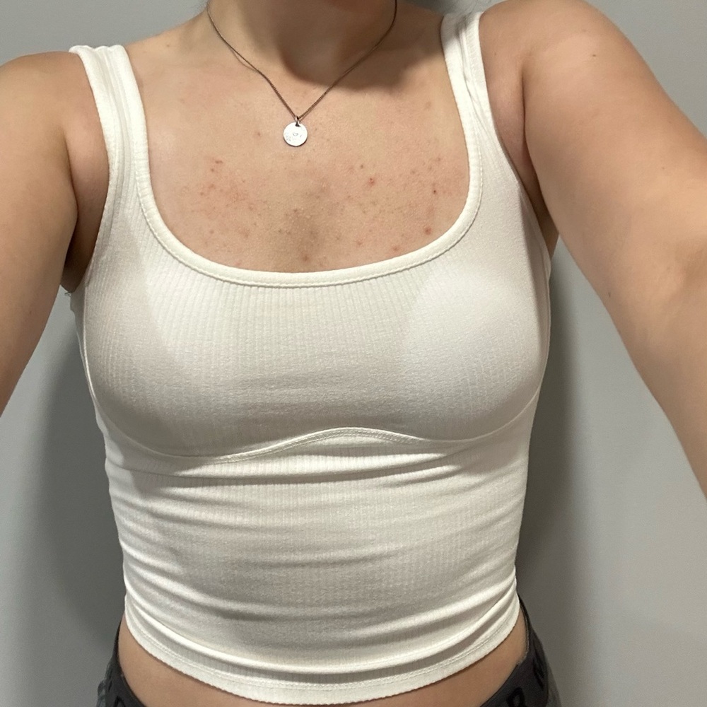 Wild Fable Cream Sleeveless Crop Tank Top